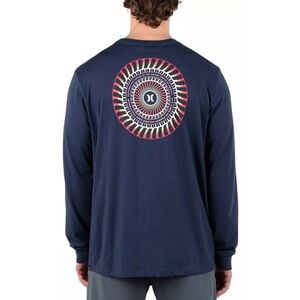 Hurley Men’s Everyday Wheel Long Sleeve T-Shirt Midnight Aqua Large NEW W Tags.